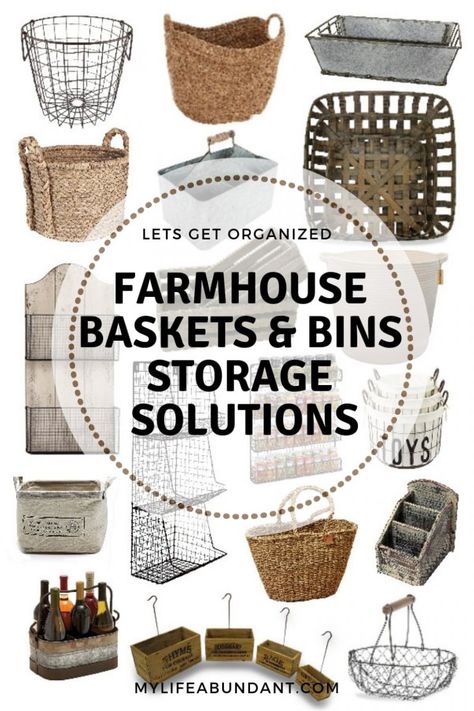 Beautiful practical and easy to find farmhouse storage baskets and bins. #farmhouse #organize #storage Charging Station Ideas, Basket Decor Ideas, Farmhouse Baskets, Metal Bins, Farmhouse Storage, Farmhouse Desk, Driven By Decor, Farmhouse Office, Rustic Office