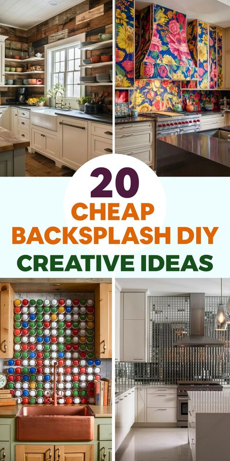 Transform your kitchen on a budget with these ingenious DIY backsplash ideas. Enhance your space with style and individuality without overspending. Explore affordable methods to upgrade your backsplash using accessible materials and simple techniques suitable for anyone. Embrace the art of crafting and elevate your kitchen with a cost-effective backsplash that will significantly enhance your home decor! Cheap Backsplash Ideas Diy, Cheap Backsplash Ideas, Diy Kitchen Backsplash Cheap, Diy Backsplash Ideas, Inexpensive Backsplash Ideas, Cheap Kitchen Backsplash, Cheap Kitchen Updates, Cheap Backsplash, Easy Kitchen Backsplash