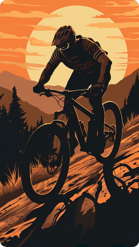 Mountain Biking Quotes, Mountain Bike Art, Downhill Bike, Bike Photography, Bike Rides, Graffiti Wallpaper, Bike Path, Bicycle Art, Pop Art Wallpaper