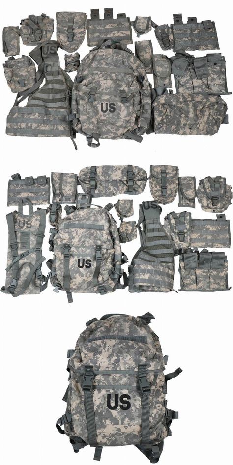 US Army Rifleman Set System ACU UCP Camo Molle Assault Pack Pouches Vests FLC Army Combat Uniform, Camo Gear, Combat Uniforms, Army Gears, Army Camo, Military Gear Tactical, Tac Gear, Digital Camo, Tactical Equipment