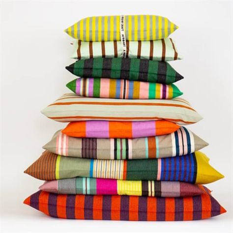 Textile Crafts, Afro Art, Striped Fabrics, Guatemala, Fair Trade, Art Studio, Cushion Cover, Pink And Orange, Hand Weaving