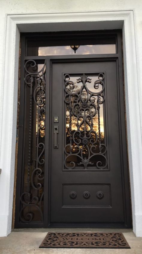 Metal Home Door, Front Steel Door Design, Front Door Iron Design, Metallic Doors Design, Steel Doors Design, Metal Door Design Entrance, Iron Doors Entrance Front Entry, Iron Door Design Modern Entrance, Metal Front Door Ideas