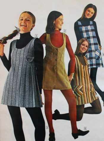 A Vintage Lookbook: Style Throughout the Decades | #vintagelookbook Dress Over Turtleneck, Moda Z Lat 70., Retro Fashion 70s, Istoria Modei, Decades Fashion, Teen Fashion Trends, Fashion 1970s, 60s 70s Fashion, 60s And 70s Fashion