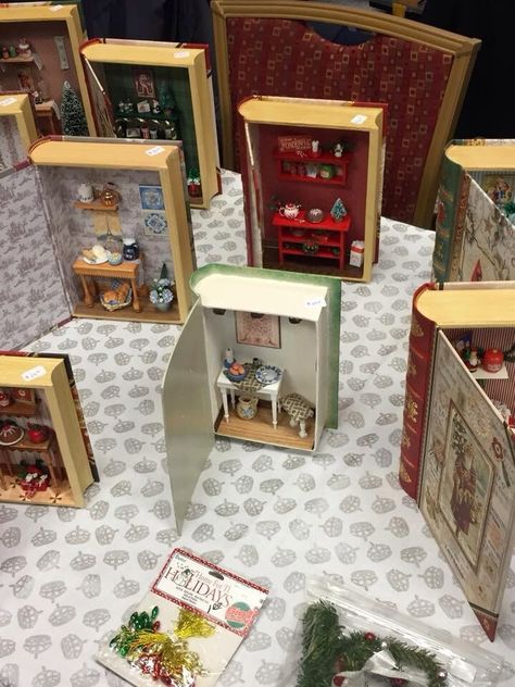 . Book Dioramas, Tiny Objects, Room Box Miniatures, Matchbox Crafts, Book Pendant, Book Boxes, Room Boxes, Mini Doll House, Doll House Crafts