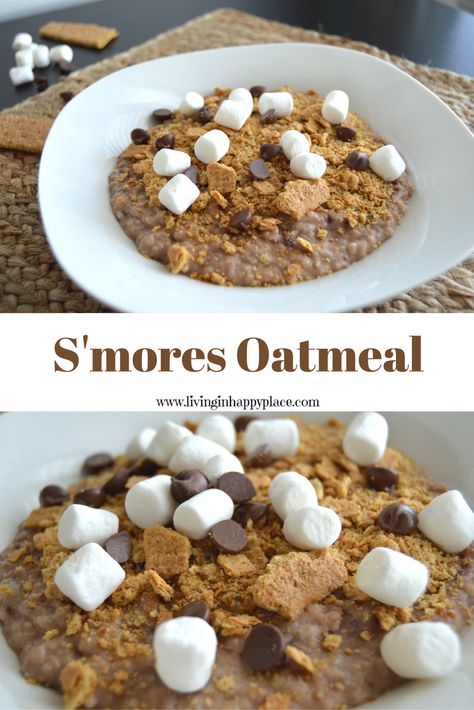 Easy Healthy Breakfast For Kids, S’mores Oatmeal, S’mores Granola, Camping Oatmeal, School Morning Breakfast, How To Make S’mores In The Microwave, Healthy Smores, S’mores Microwave, Fun Kid Breakfast