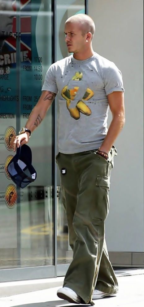 David Beckham Early 2000s, David Beckham 00s Style, David Beckham Style Y2k, David Beckham Y2k, David Beckham 2000 Style, David Beckham Style 2000s, Backwards Hat Outfit Men, Early 2010s Fashion Men, David Beckham Street Style