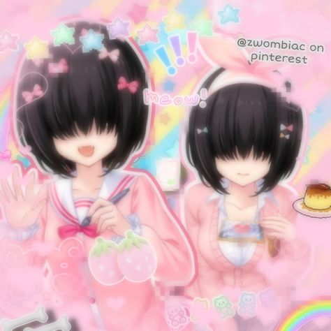 Black Hair, The World, Hair, Anime, Pink, Black, Kawaii