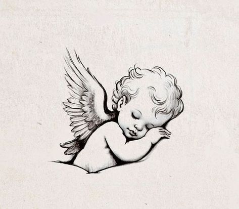 Angel Twins Tattoo, Angel Cherub Drawing, Angel Line Tattoo, Cherubim Angels Tattoo, Angel Baby Drawing, Cherub Tattoo Designs, Angle Tattoo, Baby Angel Tattoo, Tattoo Party