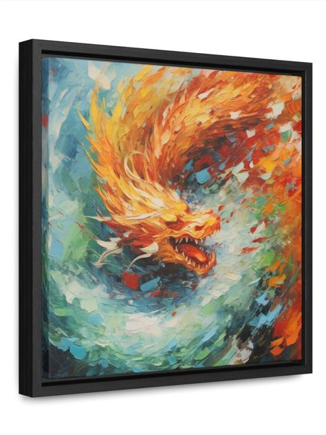 Abstract dragon painting, Gallery Canvas Wraps, Square Frame, Canvas art, Canvas Decor, Wall Decorr Dragon Painting On Canvas, Dragon Abstract Painting, Dragon Abstract Art, Dragon Abstract, Frame Canvas Art, Dragon Painting, Frame Canvas, Painting Gallery, Canvas Decor