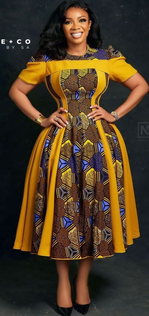 Chitenge Outfits For Women Dresses, Modest Ankara Dress Styles For Church, Wax Style African Fashion, Ankara Dress Designs For Women, Seshweshwe Dresses Design Outfit, Seshweshwe Dresses Design, African Attire For Women Outfits, Serwaa Amihere Dresses, African Attire Patterns