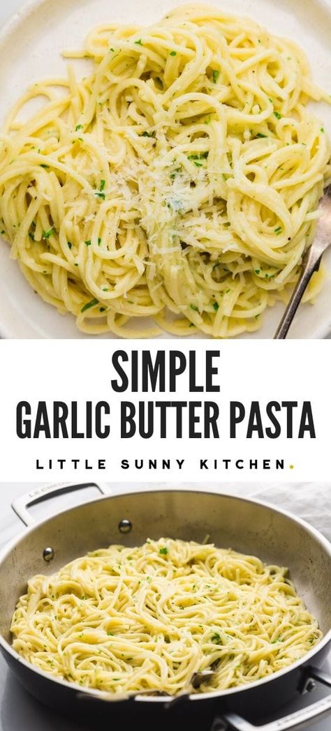 Vegan Garlic Butter Pasta, Simple Noodles Recipes Garlic Butter, Garlic Herb Butter Pasta, Garlic Butter Spaghetti Noodles, Chicken Pasta Recipes Easy Quick Dinner Garlic Butter, Butter Garlic Spaghetti, Spaghetti Butter Garlic Sauce, Simple Garlic Butter Pasta, Easy Garlic Pasta Recipes