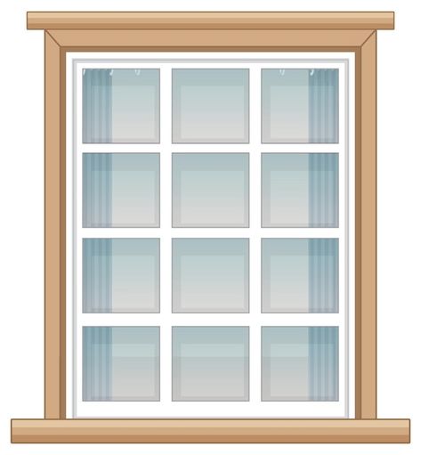 Free vector a window for apartment build... | Free Vector #Freepik #freevector #window-cartoon #house-clipart #cartoon-house #house-facade Drawing Windows Illustration, View Outside Window Drawing, Building Window Illustration, Window Vector Illustration, Window Cartoon, Doll House Windows Printable, Window Clipart, House Clipart, Cartoon House