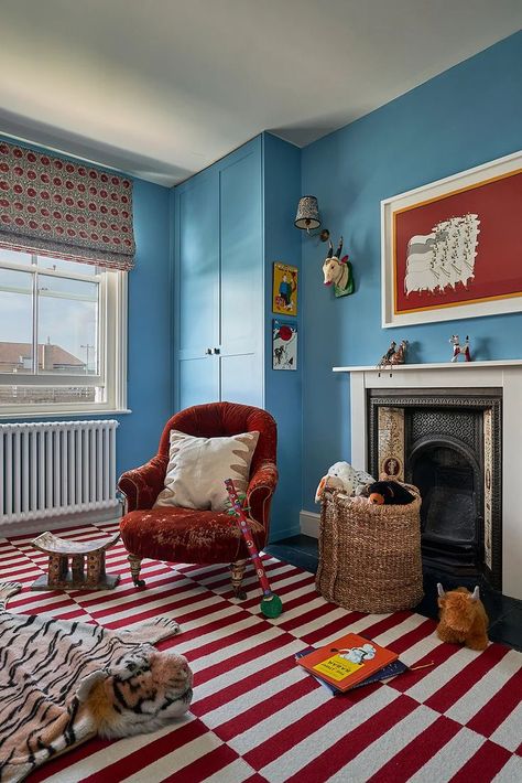 Kate Guinness, Gender Neutral Bedrooms, Paint My Room, Custom Bunk Beds, Boys Room Design, Cosy Spaces, Pretty Bedroom, Vintage Nursery, Blue Rooms