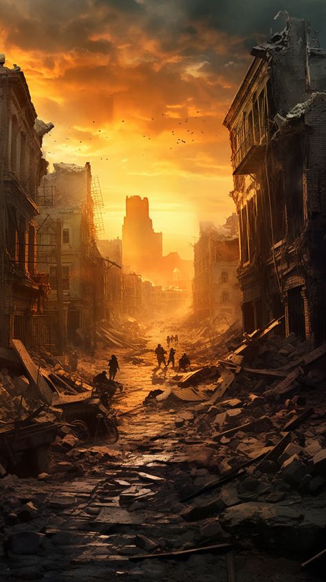 #NuclearArt #ApocalypseArt #ApocalypseLandscape #Survivors Destroyed City, Apocalypse Landscape, Apocalypse Survivor, Nuclear Apocalypse, Seni Arab, Apocalypse Aesthetic, Post Apocalyptic Art, Apocalypse Art, Trending Tiktok