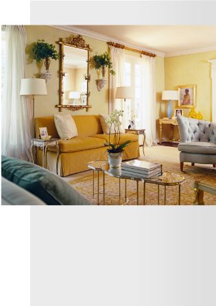 Hawthorne Yellow - "I’ve painted south-facing rooms in light and dark colors. There’s no rule—there are so many factors involved in choosing paint. My own south-facing living room is done in a golden yellow with a soft gray glaze, to make it more subtle. I’m one of those people who has to put on two shades of lipstick to get the color right. Just one doesn’t work for me." - JAN SHOWERS Yellow Curtains Living Room, Hawthorne Yellow, Grey And Yellow Living Room, Interior Design Yellow, Room Decor Dark, Yellow Kitchen Decor, Yellow Room, Yellow Living Room, Trendy Living Rooms