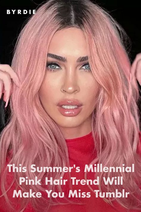 This Summer's Millennial Pink Hair Trend Will Make You Miss Tumblr Celebs With Pink Hair, Tumblr, Pastel, Hilary Duff Hair Color, Cool Tone Pink Hair, Shades Of Pink Hair, Pink Hair Inspiration, Pastel Hair Colors, Pastel Pink Hair Color