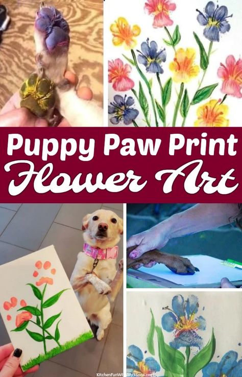 Dog Paw Print Art Dog Paw Print Craft, Dog Art Projects, Dog Paw Art, Paw Print Crafts, Dog Paw Print Art, Puppy Paw Print, Paw Print Art, Paw Painting, Paw Art