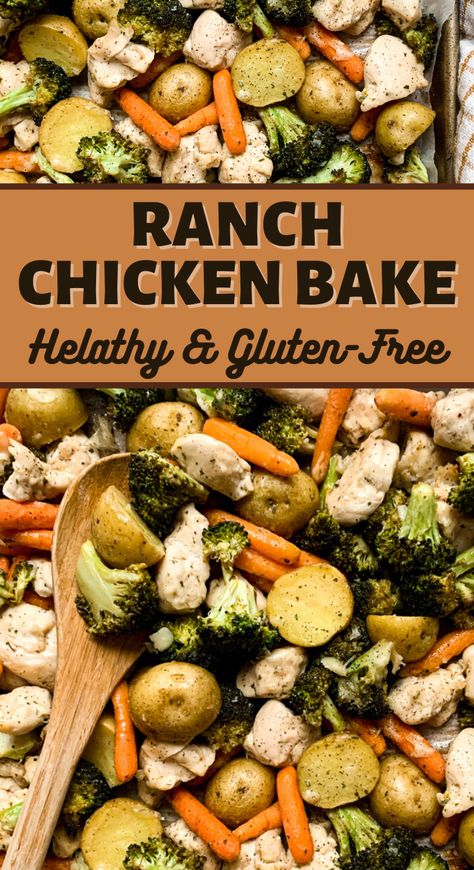 Ranch Chicken Bake, Cheesy Ranch Chicken, Baked Ranch Chicken, Cheesy Ranch, Sheet Pan Dinners Chicken, Easy Sheet Pan Dinners, Sheet Pan Dinners Recipes, Healthy Weeknight Meals, Chicken Bake