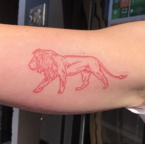 Simple Lion Tattoo, Lion Arm Tattoo, Skate Tattoo, Small Lion Tattoo, Flower Of Life Tattoo, Small Quote Tattoos, Leo Tattoos, Red Ink Tattoos, Line Art Tattoos