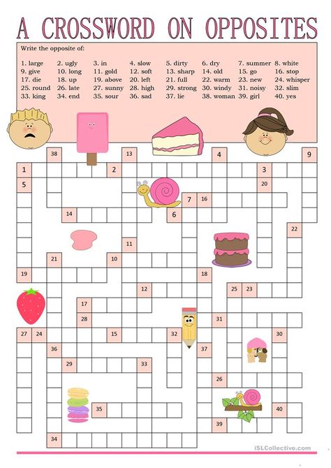 Word Puzzles For Kids, Printable Crossword Puzzles, Materi Bahasa Inggris, English Teaching Materials, English Activities For Kids, English Grammar Worksheets, English Games, English Worksheets For Kids, Kids English