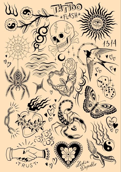 Traditional Style Forearm Tattoo, Big Flash Tattoo, Forearm Flash Tattoo, Alternative Tattoo Designs, Japanese Tattoo Flash Sheet, Patchwork Tattoo Flash Sheet, Mixing Tattoo Styles, Tattoo Ideas Inner Forearm, Arm Tattoo Flash