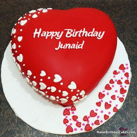 Happy Birthday Junaid Cakes, Cards, Wishes Best Birthday Cake Images, Happy Birthday Love Cake, Cake For Wife, Happy Birthday Dear Husband, Birthday Cake For Wife, Best Birthday Cake Designs, Shaped Birthday Cake, Heart Shaped Birthday Cake, Birthday Cake Design Ideas