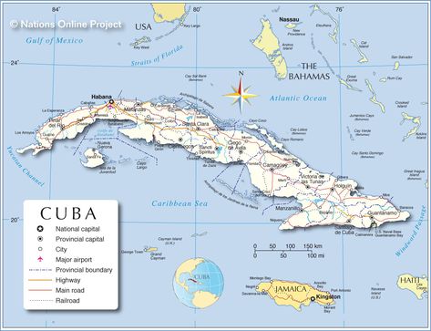 Administrative Map of Cuba - Nations Online Project Cuba Country, Costa Rica Map, Map Of Cuba, Cuba History, Puerto Rico Map, Jamaica Map, Mexico Map, North America Map, Satellite Maps