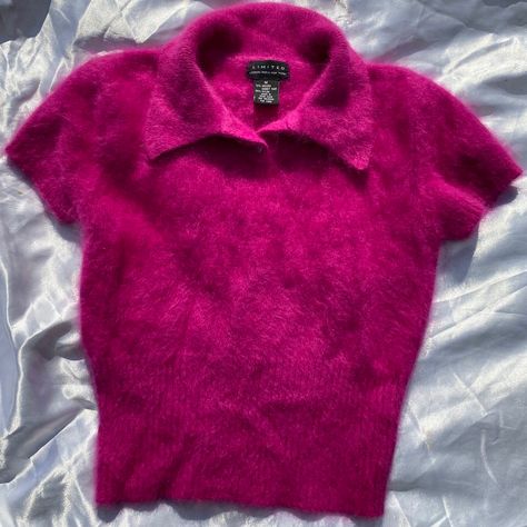 Fuchsia Top Outfit, Fuzzy Clothes, Fuzzy Sweater Outfit, Fashion Collection Inspiration, Fuzzy Top, Angora Rabbit, Future Outfit, Fuzzy Sweater, Celebrity Outfits