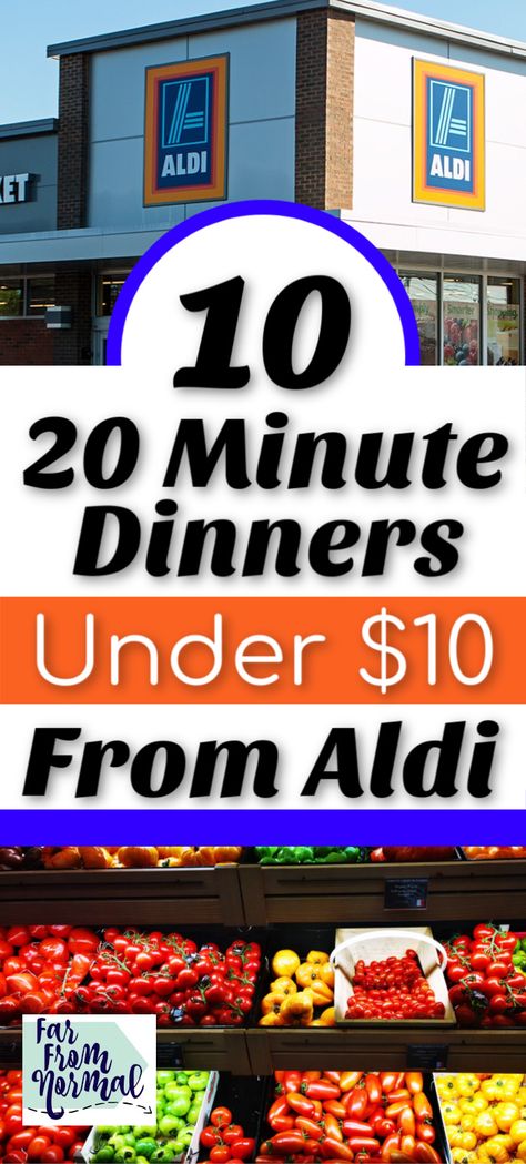 What's for dinner? The answer to that question is right here with 10 dinner recipes that you can have on the table in 20 minutes or less! The best part? You can get everything you need at Aldi for $10 or less! 10 Dollar Dinners, 10 Dollar Meals, Aldi Meals, 20 Minute Dinners, Aldi Meal Plan, Aldi Recipes, Pizza Salad, Cheap Easy Meals, Inexpensive Meals