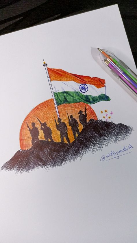 Independence Day Article, India Independence Day Drawing Easy, Indipandans Day Drawing Pencil, Independence Day Drawing Idea For Kids, Indipendens Day Drawing, Sketch For Independence Day, Drawing For Independence Day India, Independence Day Chart Ideas, Independence Day Art For Kids