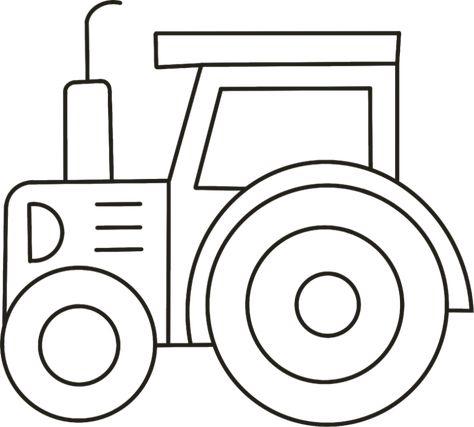 How To Draw A Tractor In (9) Easy Steps For Kids Simple Tractor Drawing, Farm Easy Drawing, Easy Tractor Drawing, Farming Drawing Easy, How To Draw A Tractor, Farm Drawing Easy, Draw A Tractor, Tractor Clipart, Tractor Drawing