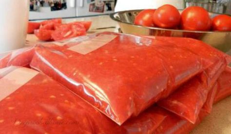 Totally Easy Way To Freeze Diced Or Pureed Tomatoes Store Tomatoes, Recipes With Diced Tomatoes, Freezing Tomatoes, Tomatoes In Containers, Fresh Salsa Recipe, Freezing Vegetables, Growing Tomatoes In Containers, Grow Tomatoes, Freezer Meal Prep