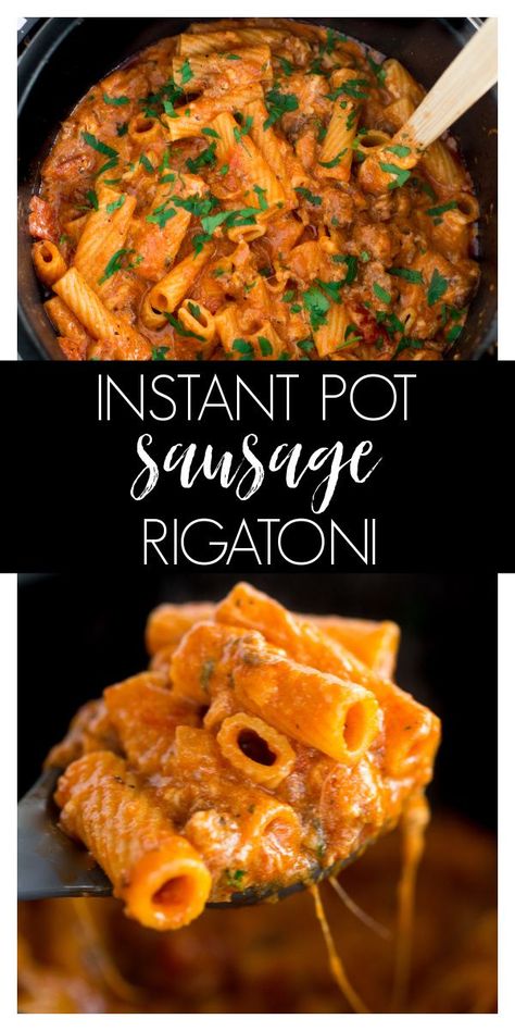 Instant Pot Family Dinners, Sausage And Rigatoni, Italian Sausage Marinara, Ground Sausage Recipes, Rigatoni Recipe, Sausage Rigatoni, Sausage Marinara, Rigatoni Recipes, Instant Pot Pasta Recipe