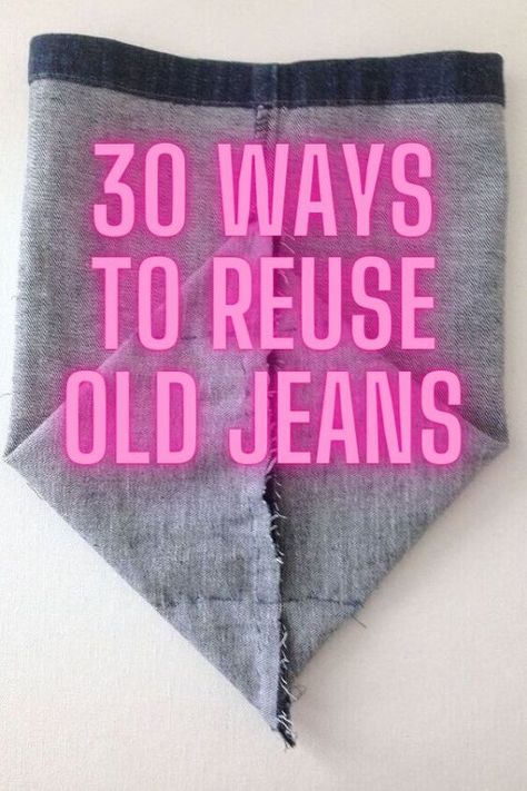 30 ways to repurpose your old jeans. Easy quick crafts repurposed old jeans. Easy Quick Crafts, Recycle Jeans Projects, Old Jeans Projects, Jean Crafts Ideas, Repurpose Jeans, Old Jeans Diy, Reuse Jeans, Reuse Old Jeans, Denim Sewing Projects