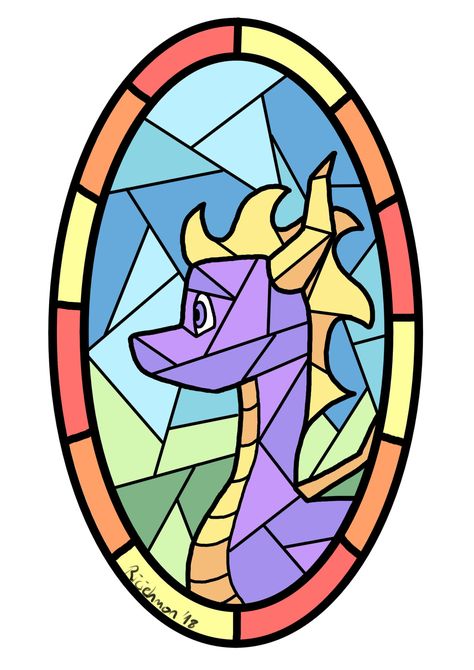 Spyro Stained Glass, Ricarda Schauf on ArtStation at https://www.artstation.com/artwork/bal6Zr