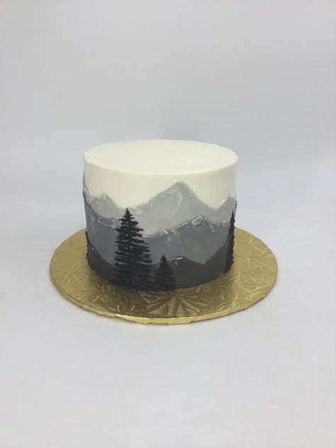 Wolf Theme Cake, Mountain Cake Ideas, Bento Cakes Ideas, Father Birthday Quotes, Bento Box Cakes, Wedding Cake Forest, Decorative Desserts, Mountain Cake, Decorations For Cakes