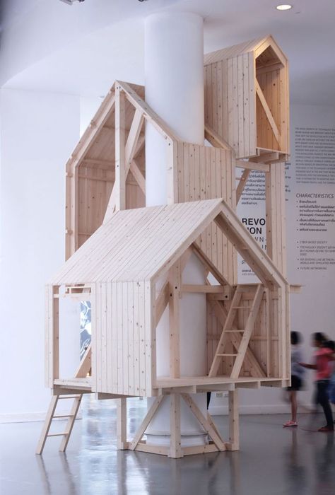 Indoor Tree House, Indoor Playhouse, Indoor Tree, W Hotel, Wooden House, Kid Spaces, Play Houses, Space Design, 인테리어 디자인