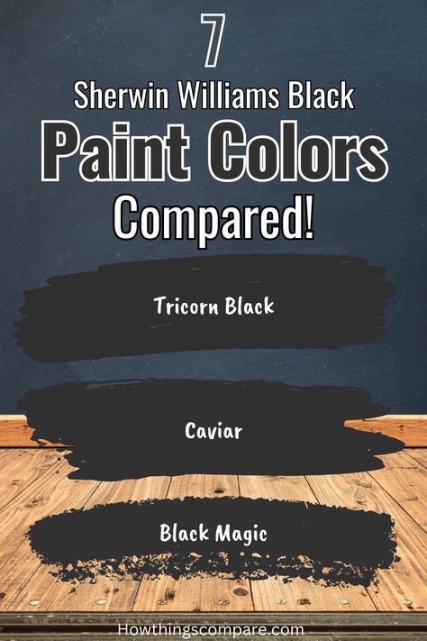 Sherwin Williams Black Front Door, Best Sherwin Williams Accent Wall Colors, Dark Farmhouse Paint Colors, Best Outdoor Black Paint Color, Sherwin Williams Black Cabinets, Sherwin Williams Domino Paint, Black Island Paint Colors, Best Black For Accent Wall, Paint Fireplace Mantle Black