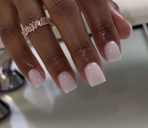 Overlay Nails, Milky Nails, Short Square Nails, Work Nails, Her Nails, Classy Acrylic Nails, Short Square Acrylic Nails, Acrylic Nails Coffin Short, Natural Therapy