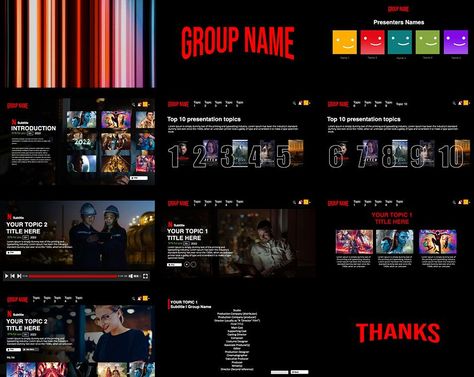 Netflix's innovative approach to content distribution and marketing has set new standards in the entertainment industry. Explore their success with our customized PowerPoint template, designed to captivate audiences with engaging visuals and compelling Netflix Themed Party, Netflix Powerpoint Template, Netflix Powerpoint, Netflix Design, Themed Party Outfits, Best Presentation Templates, Yearbook Pages, Interactive Powerpoint, Presentation Topics