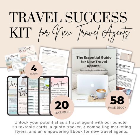 Travel Agent Planner, Travel Advisor Marketing, Travel Agent Quote Template, Travel Agent Gifts For Clients, Travel Agent Forms, Travel Agent Aesthetic, Travel Agent Marketing Ideas, Travel Consultant Business, Travel Agent Career