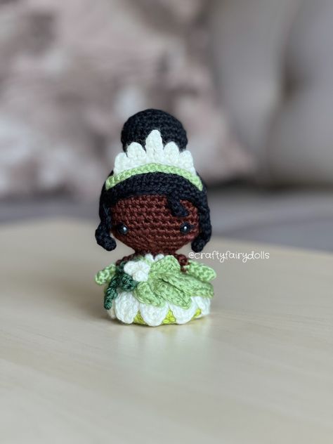 Chibi Tiana Pattern | Crafty Fairy's Diary Crochet Tiana, Princesa Tiana, Pokemon Charmander, Crochet Things, Clay Dolls, Time To Celebrate, Crochet Doll, Amigurumi Pattern