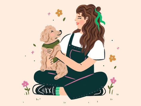 Olivia Malone Dog Mom Illustration, Dogs Artwork, Dog Doodles, Dog City, City Dog, Dog Artwork, Doodle Sketch, Pet Sitters, People Illustration