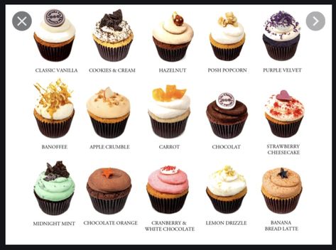 Types Of Cupcakes Flavors, Popular Cupcake Flavors, Wedding Cupcake Flavors, Types Of Cupcakes, Types Of Cake Flavors, Classic Cupcakes, Cupcake Flavours, Assorted Cupcakes, Cupcake Business