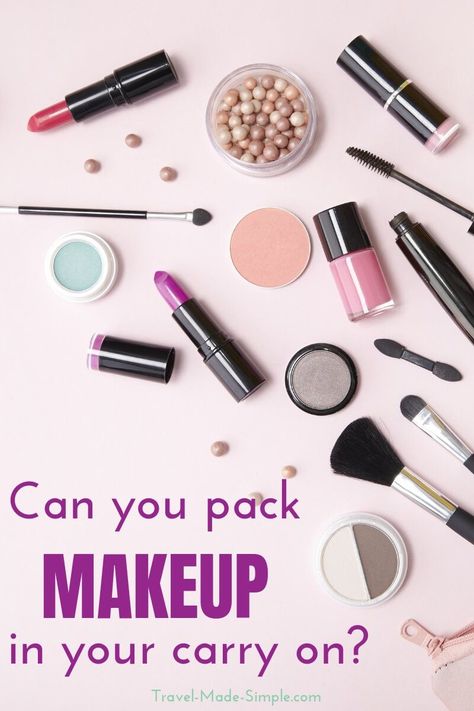 Can you bring makeup on a plane? It's not an easy answer since it depends on the type and the volume of liquids. Read more about makeup in carry on. #packingtips #traveltips #makeup Makeup On Plane, Carry On Makeup, Air Travel Tips, Carry On Packing, Liquid Makeup, Plane Travel, About Makeup, Kid Friendly Travel Destinations, Kid Friendly Trips