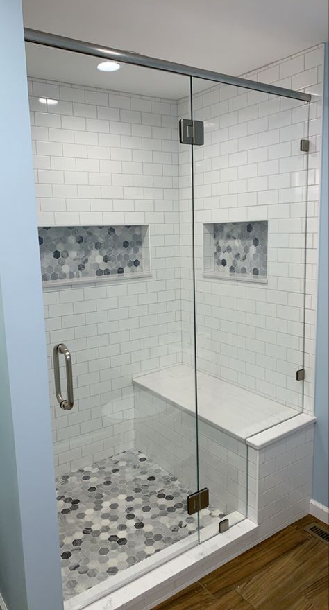 Walk In Bathroom Showers, Bilik Air, Full Bathroom Remodel, Bathroom Redesign, Small Bathroom Makeover, Bathroom Remodel Designs, Bathroom Remodel Shower, Bathroom Idea, Bathroom Layout