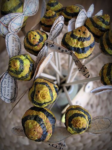 Bees! Bee Crafts For Kids, Paper Mache Projects, Summer Fun For Kids, 4th Grade Art, Bee Party, Paper Mache Sculpture, Paper Mache Crafts, Kids Art Class, Bee Inspired