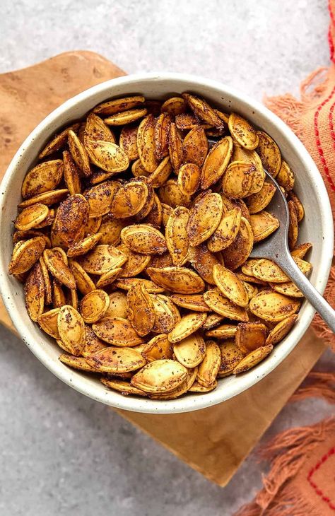 How To Make Roasted Pumpkin Seeds (A Savory Recipe) How To Cook Pumpkin Seeds In Air Fryer, Best Roasted Pumpkin Seeds Recipe, Flavored Roasted Pumpkin Seeds, Honey Roasted Pumpkin Seeds, Toasting Pumpkin Seeds, Savory Roasted Pumpkin Seeds, Pumpkin Seeds Recipe Roasted Savory, Toasted Pumpkin Seeds Recipe, Pumpkin Seeds Recipe Savory