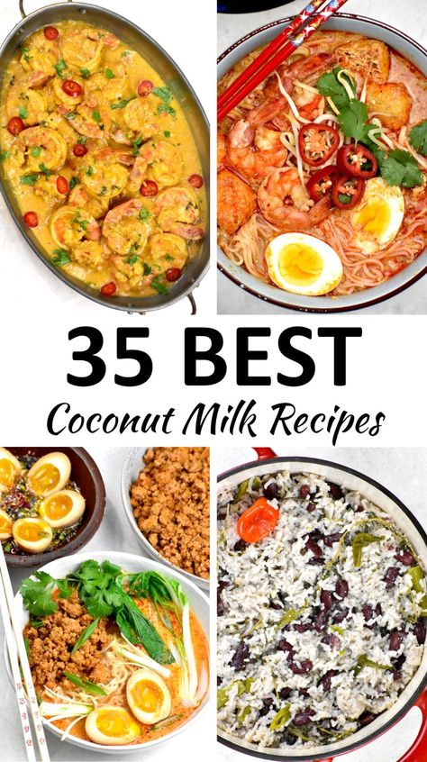 Coconut Milk Protein Smoothie, Cooking With Coconut Milk Food Recipes, Coconut Dinner Recipes, Things To Make With Coconut Milk, Coconut Milk Powder Recipes, Coconut Milk Dinner Recipes, Coconut Milk Recipes Dinner, Canned Coconut Milk Recipes, Coconut Dinner