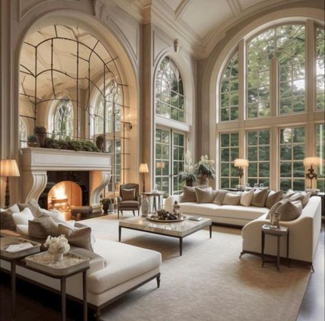 French Luxury Living Room, Elegant House Interior Luxury, Beaux Arts Interior Design, Large House Exterior, Traditional House Interior, Sala Vintage, Formal Living Room Designs, Plans Architecture, Formal Living Room